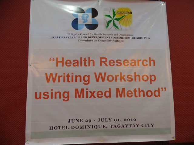 Health Research Writing Workshop using Mixed Method